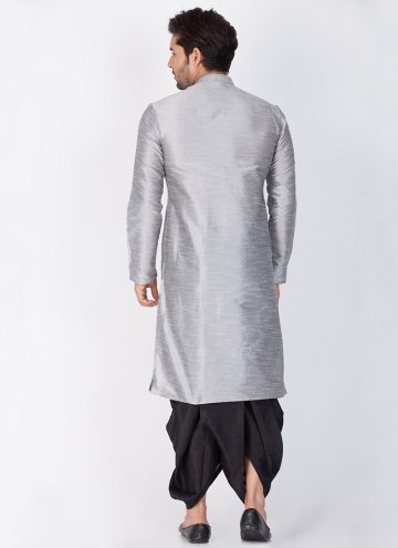 Partywear Grey Dhoti Kurta For Men
