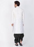 Sleek White And Black Dhoti Kurta For Men - 1