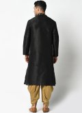 Indo Western Style Black Dhoti Kurta For Men - 1