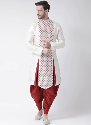Contrast White Indo Western Style Dhoti Kurta For 