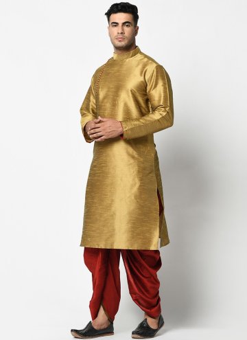 Modern Dhupion Silk Banarasi Dhoti Kurta For Men