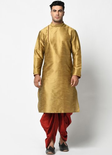 Modern Dhupion Silk Banarasi Dhoti Kurta For Men