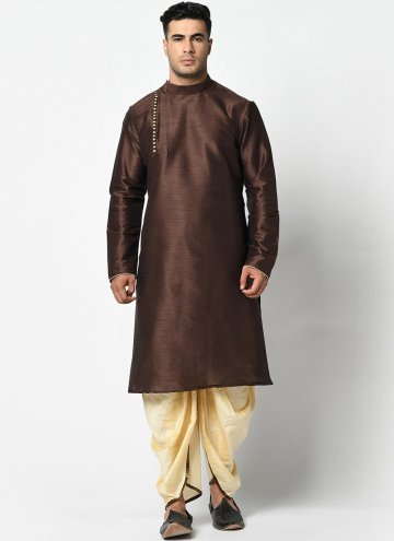 Contemporary Brown Dhupion Silk Banarasi Dhoti Kur