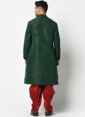 Elegant Green Dhupion Silk Banarasi Dhoti Kurta For Men - 2