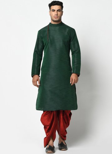 Elegant Green Dhupion Silk Banarasi Dhoti Kurta Fo