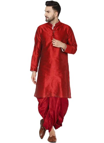 Punjabi All Red Dhoti Kurta For Men