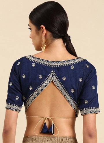 Ravishing Blue Embroidered Designer Blouse For Women