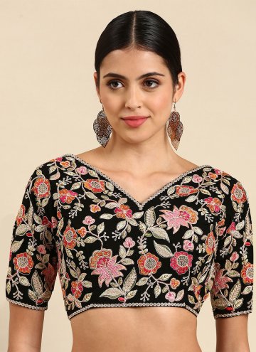 Eye Catching Black Partywear Embroidered Designer Blouse
