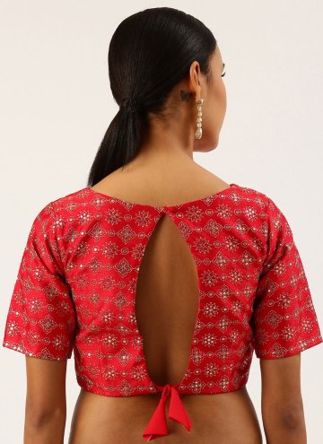 Ceremonial Embroidered Sequins Work Blouse For Women