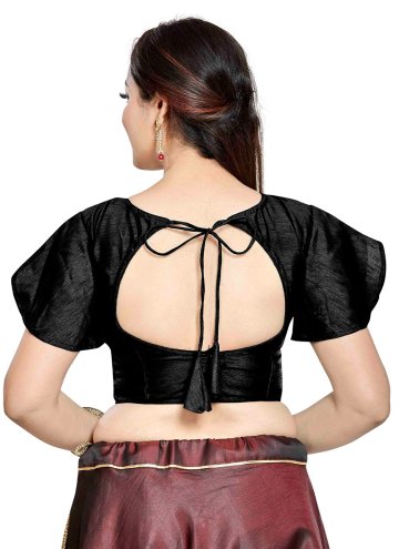 Partywear Black Puff Sleeves Blouse For Women