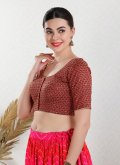 Classy Maroon Embroidered Art Silk Blouse - 1