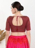 Classy Maroon Embroidered Art Silk Blouse - 2