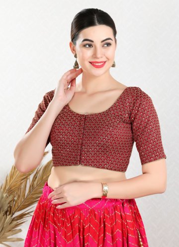 Classy Maroon Embroidered Art Silk Blouse