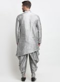 All Grey New Style Dhoti Kurta For Men - 2