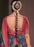 Adorable Blue and Pink Tussar Silk Printed Silk Saree - 2