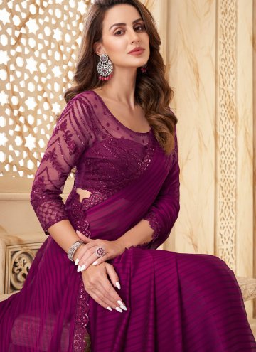 Adorable Border Silk Purple Classic Designer Saree
