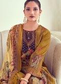 Adorable Digital Print Muslin Mustard Pakistani Suit - 2