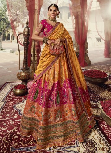 Adorable Embroidered Banarasi Multi Colour Lehenga