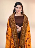 Adorable Embroidered Poly Silk Orange Traditional Saree - 1