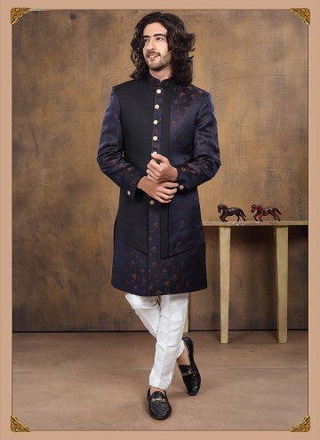 Adorable Fancy work Imported Navy Blue Indo Western