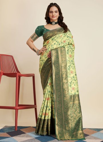 Adorable Green Kanjivaram Silk Woven Classic Designer Saree