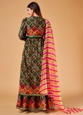 Adorable Green Rayon Printed Salwar Suit for Ceremonial - 1