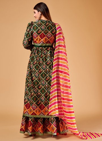 Adorable Green Rayon Printed Salwar Suit for Ceremonial