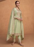 Adorable Green Silk Embroidered Trendy Salwar Kameez - 2
