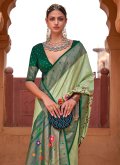 Adorable Green Silk Lace Designer Saree - 1