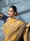 Adorable Khaki Silk Woven Classic Designer Saree - 1