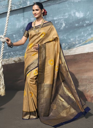 Adorable Khaki Silk Woven Classic Designer Saree
