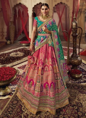 Adorable Multi Colour Banarasi Embroidered Lehenga