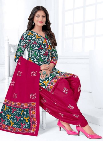 Adorable Multi Colour Cotton  Printed Trendy Patiala Salwar Kameez