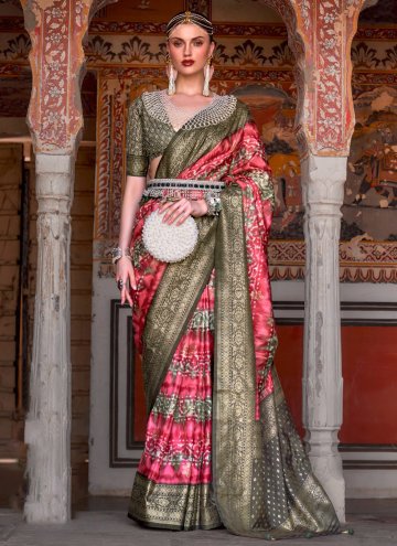 Adorable Multi Colour Silk Patola Print Trendy Saree for Casual