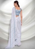 Adorable Off White Georgette Embroidered Contemporary Saree - 2