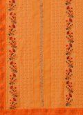 Adorable Orange Chiffon Embroidered Classic Designer Saree - 4
