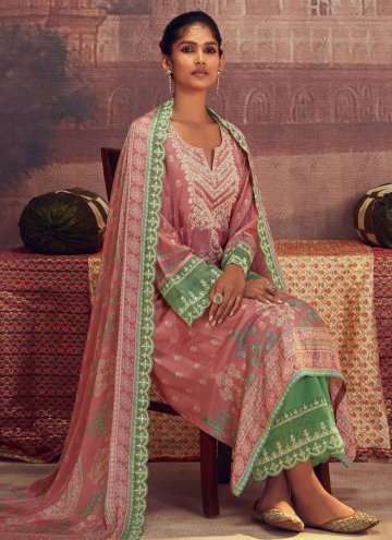 Adorable Pink Muslin Digital Print Trendy Salwar Kameez