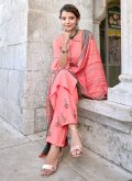 Adorable Pink Rayon Embroidered Salwar Suit for Festival - 1
