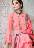Adorable Pink Rayon Embroidered Salwar Suit for Festival - 2