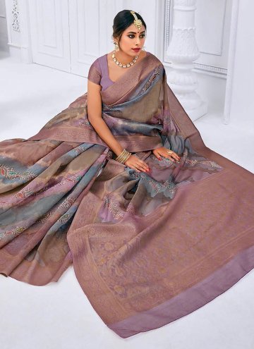 Adorable Purple Silk Woven Trendy Saree for Ceremonial