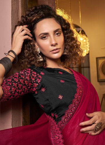 Adorable Rani Chiffon Embroidered Classic Designer Saree
