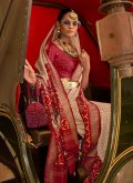 Adorable Red Silk Woven Trendy Saree - 1