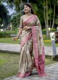 Adorable Red Tussar Silk Woven Contemporary Saree for Casual - 3