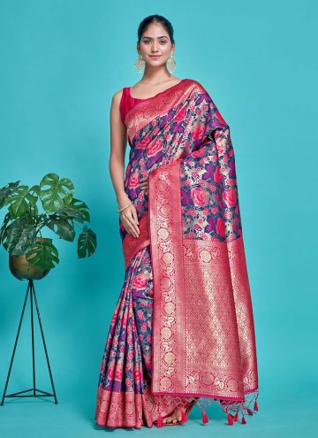 Adorable Woven Kanjivaram Silk Blue Classic Designer Saree