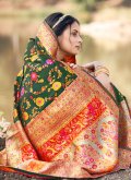 Adorable Woven Silk Green Trendy Saree - 2