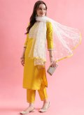 Adorable Yellow Silk Blend Embroidered Salwar Suit - 2
