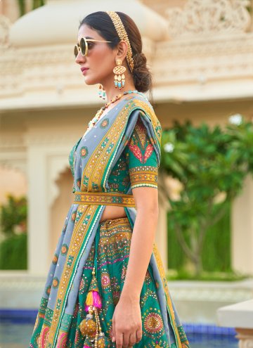 Aishwarya Rai Bachchan Multi Colour Readymade Lehenga Choli in Silk with Mirror Work