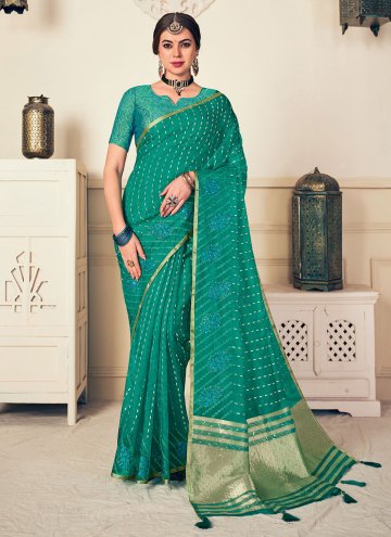 Alluring Aqua Blue Silk Embroidered Classic Designer Saree for Ceremonial