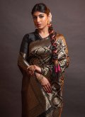 Alluring Black Silk Woven Casual Saree for Casual - 1