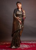 Alluring Black Silk Woven Casual Saree for Casual - 2